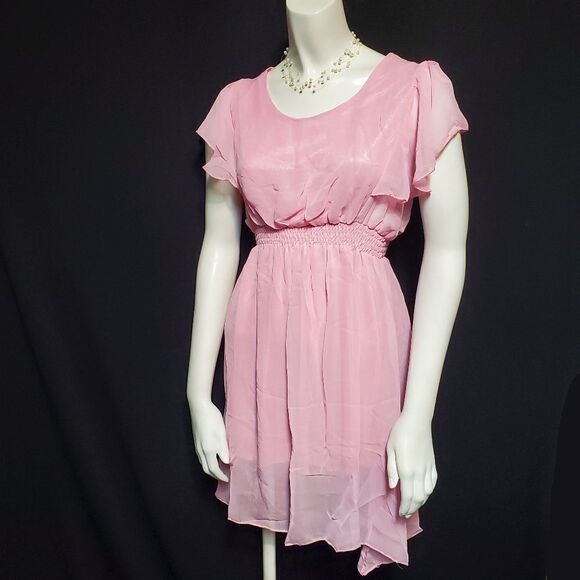 Angela Pink Flowy Dress (L) - Picture 1 of 5